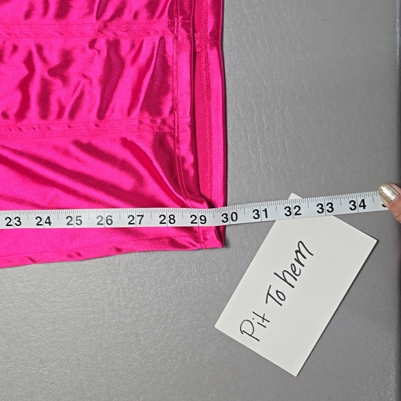 Absolutely love it hot pink spaghetti strap mini dress women's size medium - Picture 8 of 9